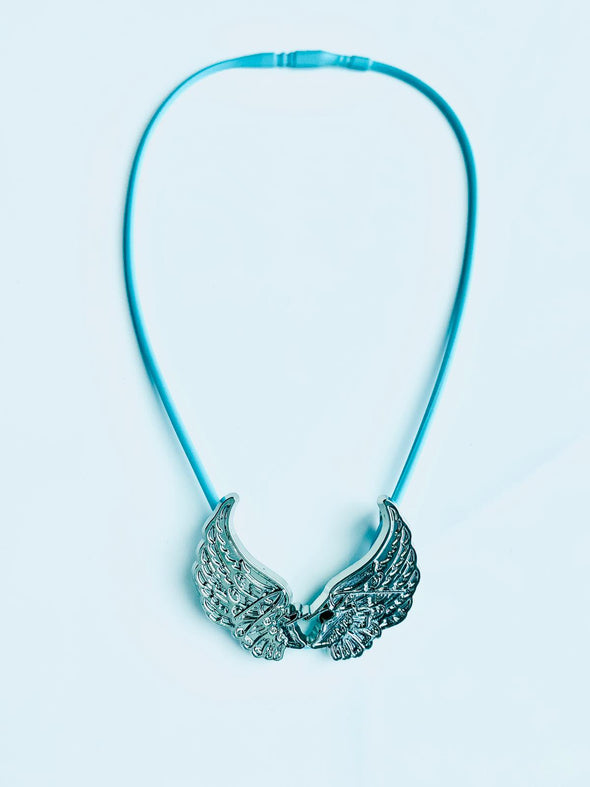 Stretch Necklace Color Vivid Aquamarine Blue - Power Wings By Jullye Giliberti - Power Wings By Jullye Giliberti