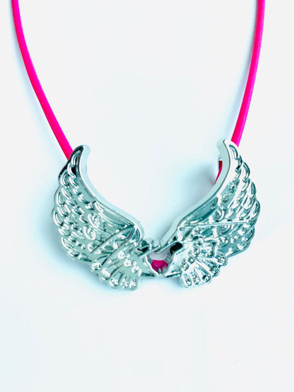 Stretch Necklace Color Vivid Pink - Power Wings By Jullye Giliberti - Power Wings By Jullye Giliberti