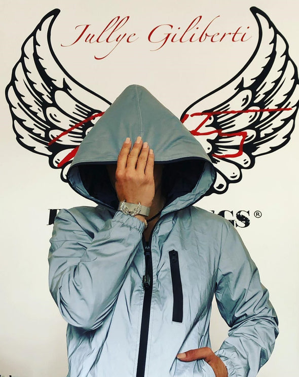 Jacket Reflective Collection Color Gray - Power Wings By Jullye Giliberti - Power Wings By Jullye Giliberti
