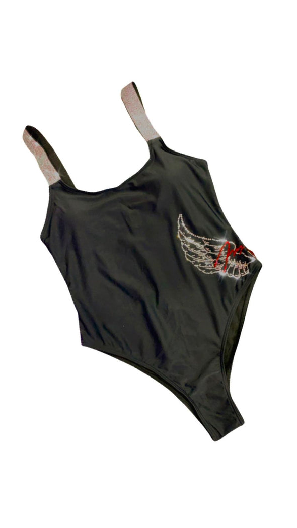 One Piece Rhinestones Collection Color Black - Power Wings By Jullye Giliberti