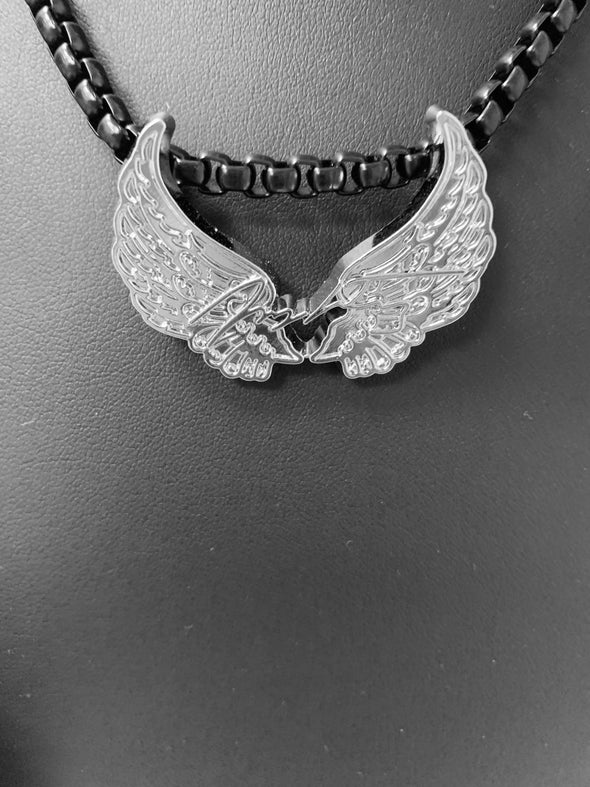 Necklace Stainless Steel Collection Color Black - Power Wings By Jullye Giliberti - Power Wings By Jullye Giliberti