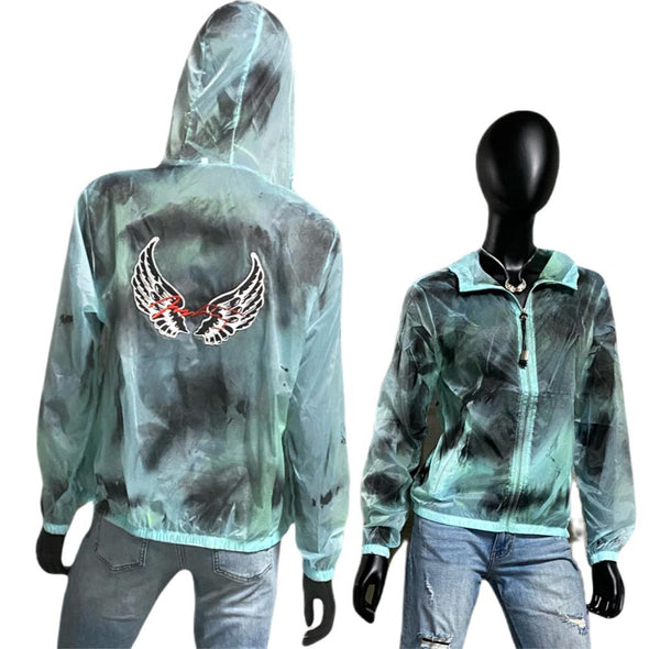 Jacket TIE DYE Collection Color Turquoise - Power Wings By Jullye Giliberti