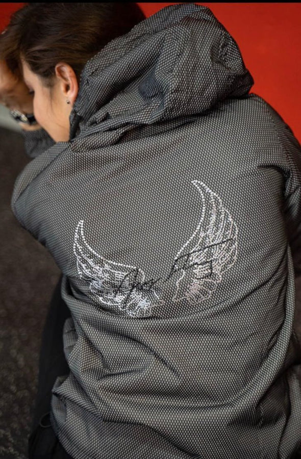 Reflective Jacket Crystal Collection Color Gray - Power Wings By Jullye Giliberti - Power Wings By Jullye Giliberti