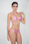 Bikini Classic Metallic Shiny Collection Color Pink - Power Wings By Jullye Giliberti - Power Wings By Jullye Giliberti